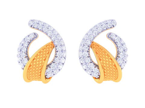 Printable 3D Jewelry design of Earrings with diamonds 3D Model