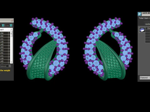 Printable 3D Jewelry design of Earrings with diamonds 3D Model