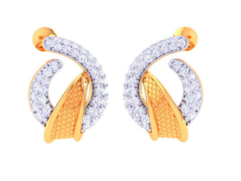 Printable 3D Jewelry design of Earrings with diamonds 3D Model