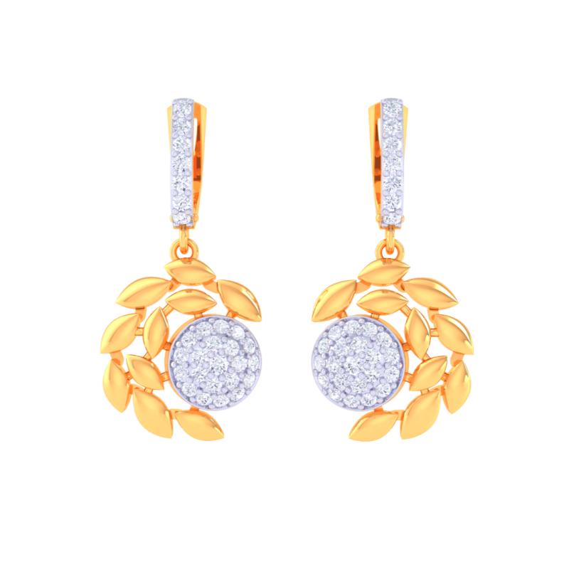 Printable 3D Jewelry design of Earrings with diamonds Modèle 3D .c4d .max .obj .3ds .fbx .stl .blend