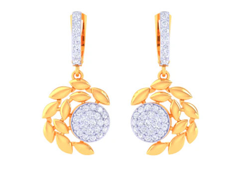 Printable 3D Jewelry design of Earrings with diamonds 3D Model