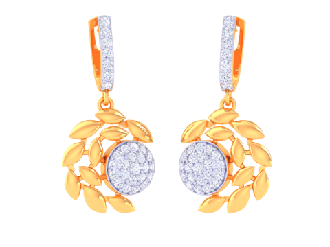 Printable 3D Jewelry design of Earrings with diamonds Modèle 3D