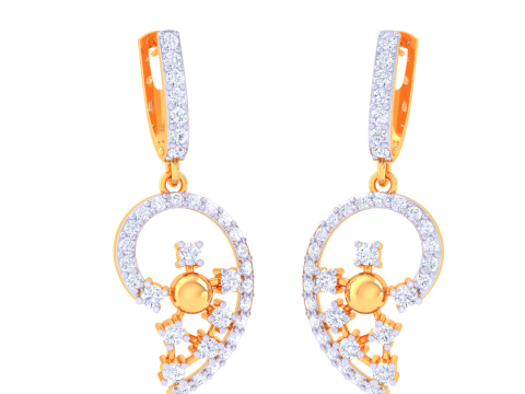 Printable 3D Jewelry design of Earrings with diamonds Modèle 3D