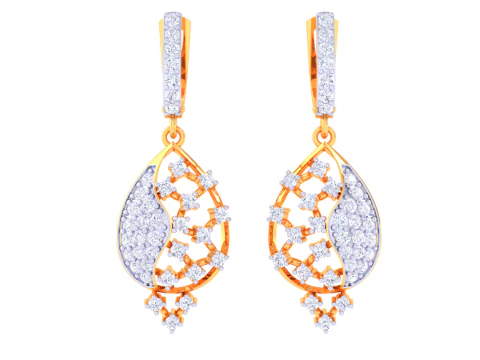 Design stampabile di gioielli 3D di orecchini con diamanti Modello 3D