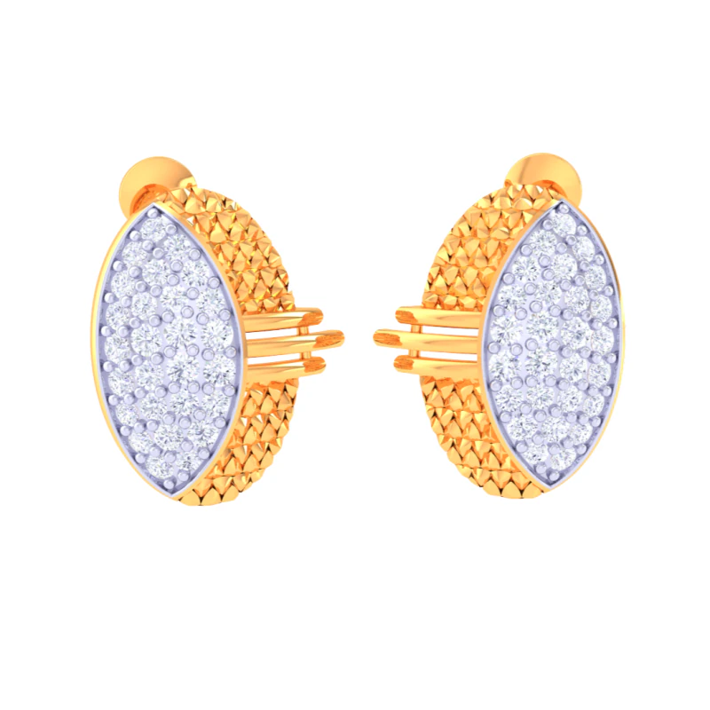 Printable 3D Jewelry design of Earrings with diamonds 3D Model .c4d .max .obj .3ds .fbx .stl .blend