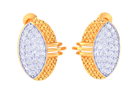 Printable 3D Jewelry design of Earrings with diamonds 3D Model