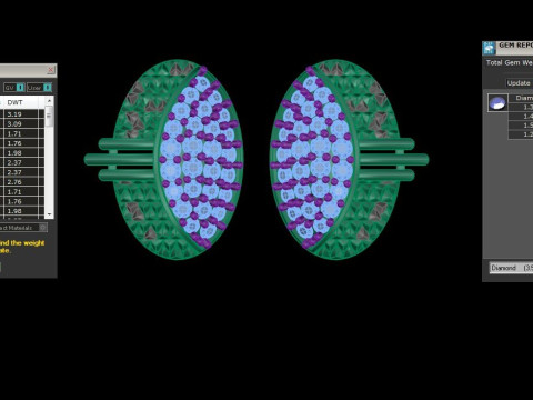 Printable 3D Jewelry design of Earrings with diamonds Modèle 3D
