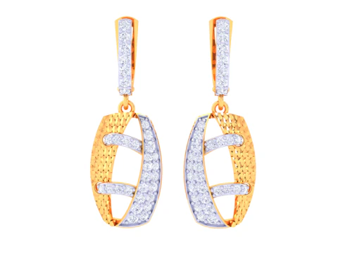 Design stampabile di gioielli 3D di orecchini con diamanti Modello 3D