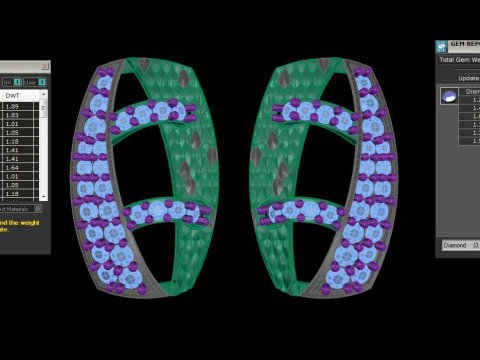 Printable 3D Jewelry design of Earrings with diamonds 3D Model