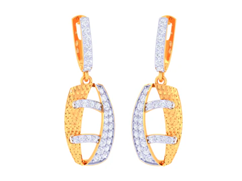 Printable 3D Jewelry design of Earrings with diamonds 3D Model