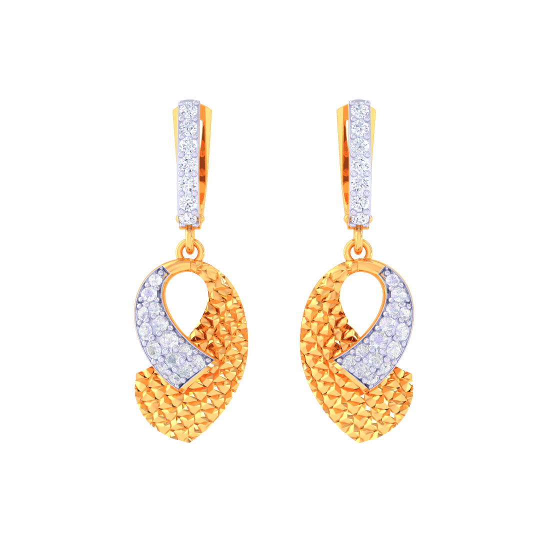 Printable 3D Jewelry design of Earrings with diamonds 3D Model .c4d .max .obj .3ds .fbx .stl .blend 
