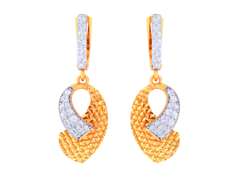 Printable 3D Jewelry design of Earrings with diamonds Model 3D