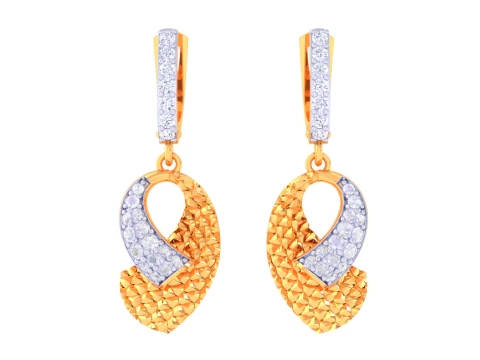 Printable 3D Jewelry design of Earrings with diamonds 3D Model