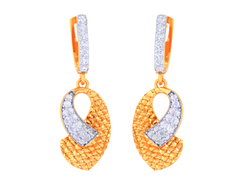 Printable 3D Jewelry design of Earrings with diamonds Modèle 3D