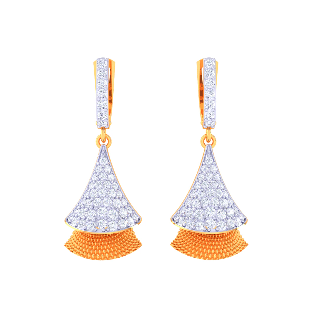Printable 3D Jewelry design of Earrings with diamonds 3D Model .c4d .max .obj .3ds .fbx .stl .blend 