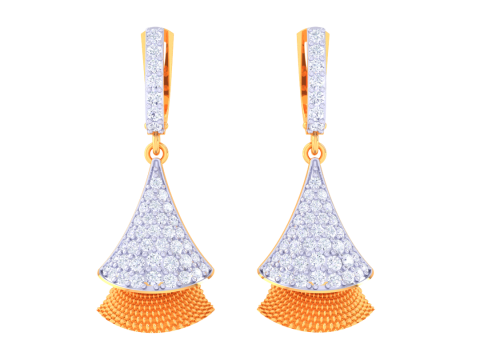Printable 3D Jewelry design of Earrings with diamonds 3Dモデル
