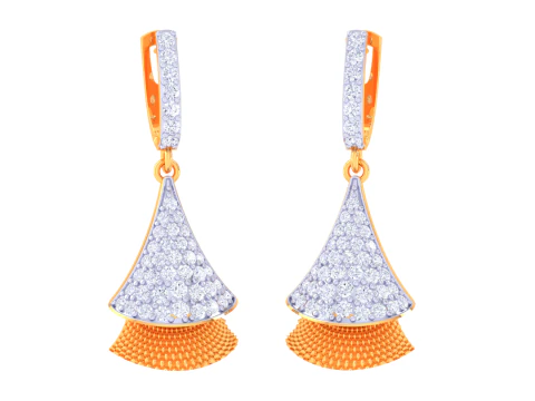 Printable 3D Jewelry design of Earrings with diamonds 3D Model