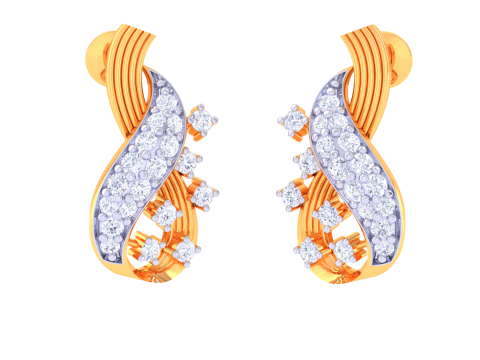 Printable 3D Jewelry design of Earrings with diamonds Modelo 3D