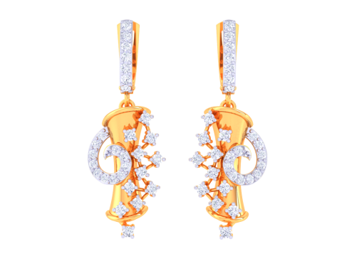 Printable 3D Jewelry design of Earrings with diamonds Modelo 3D