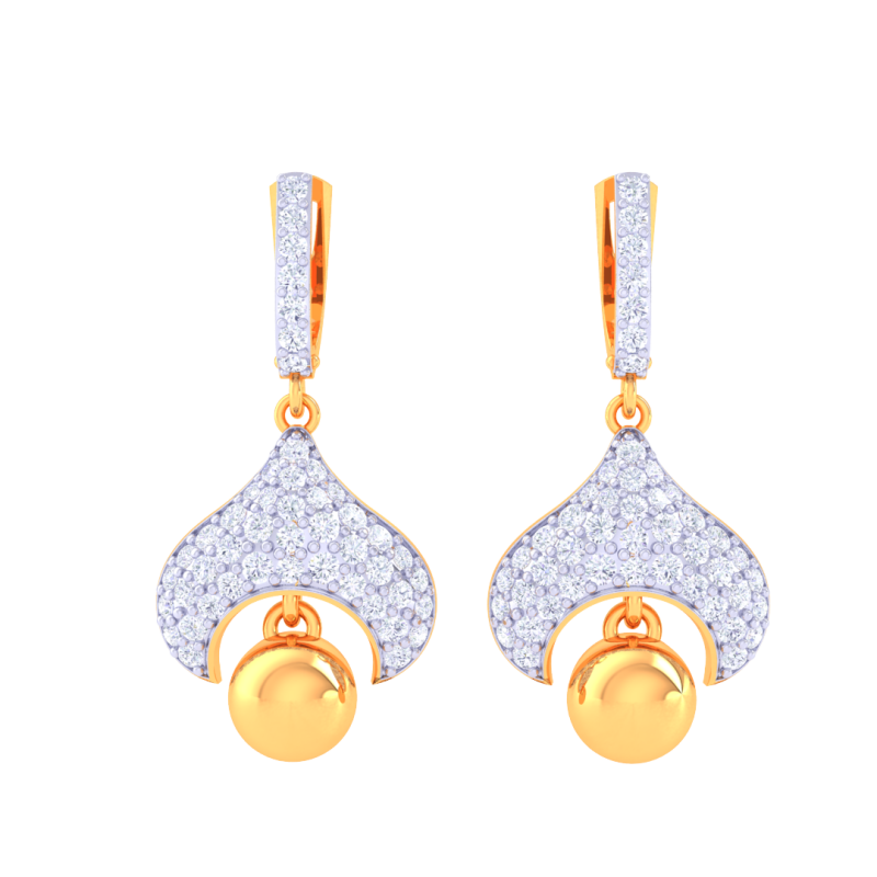Printable 3D Jewelry design of Earrings with diamonds Model 3D .c4d .max .obj .3ds .fbx .stl .blend