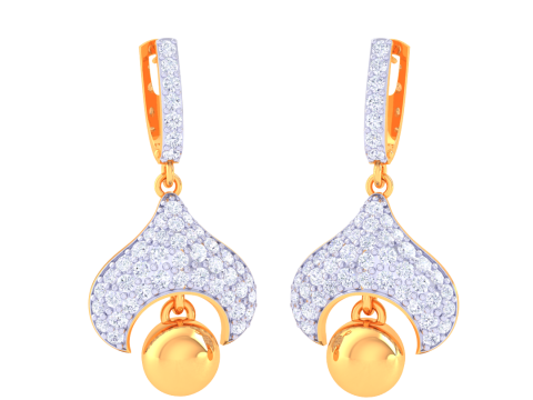 Printable 3D Jewelry design of Earrings with diamonds Model 3D