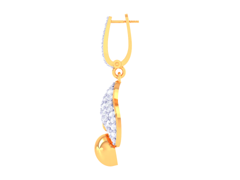 Printable 3D Jewelry design of Earrings with diamonds Model 3D