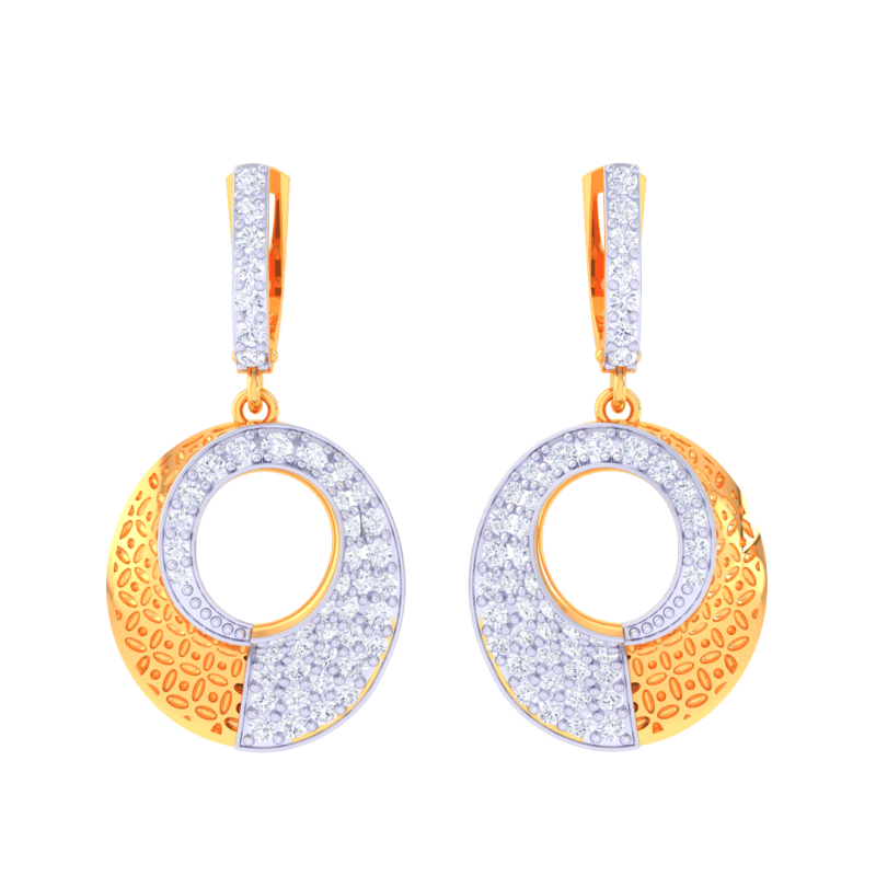 Printable 3D Jewelry design of Earrings with diamonds 3D Model .c4d .max .obj .3ds .fbx .stl .blend