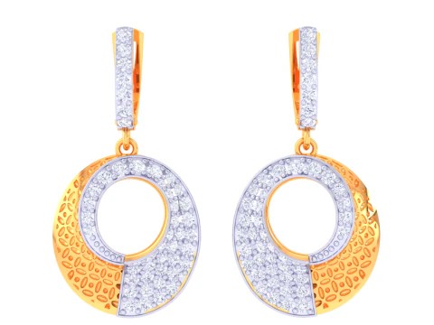 Druckbares 3D-Schmuckdesign von Ohrringen mit Diamanten 3D Modell