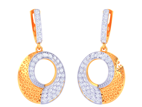 Printable 3D Jewelry design of Earrings with diamonds 3D Model