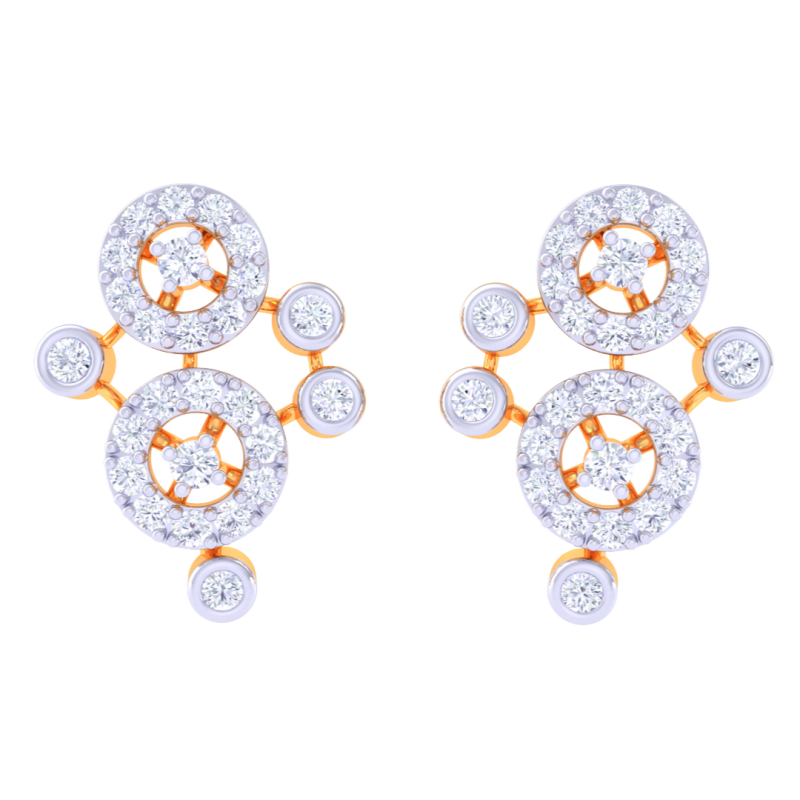 Printable 3D Jewelry design of Earrings with diamonds 3D Modell .c4d .max .obj .3ds .fbx .stl .blend