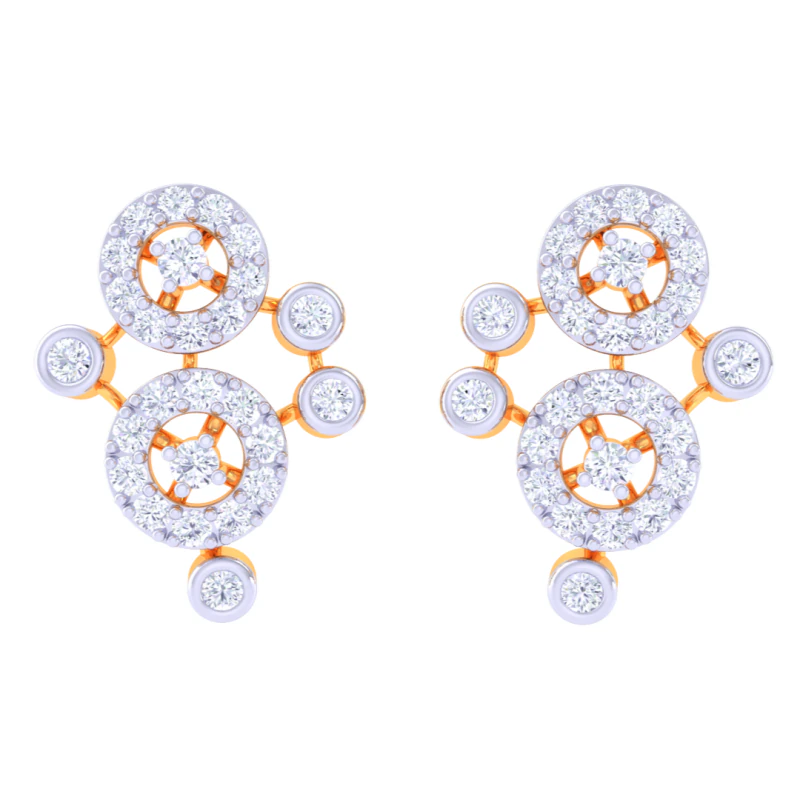 Тривимірний ювелірний дизайн сережок із діамантами для друку 3D Модель .c4d .max .obj .3ds .fbx .stl .blend