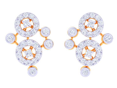 Printable 3D Jewelry design of Earrings with diamonds Model 3D