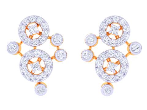 Тривимірний ювелірний дизайн сережок із діамантами для друку 3D Модель