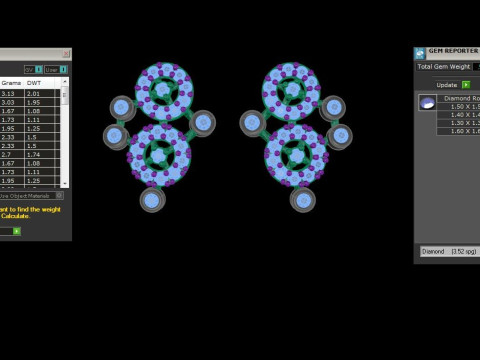 Printable 3D Jewelry design of Earrings with diamonds 3D Modell