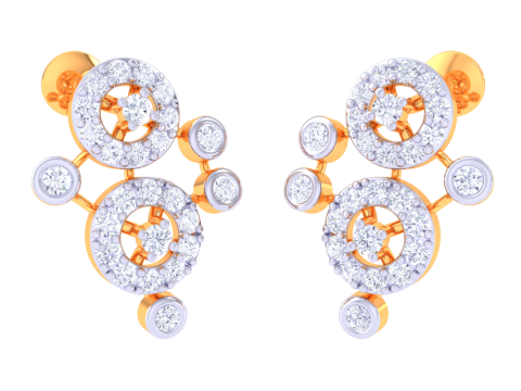Printable 3D Jewelry design of Earrings with diamonds 3D Modell