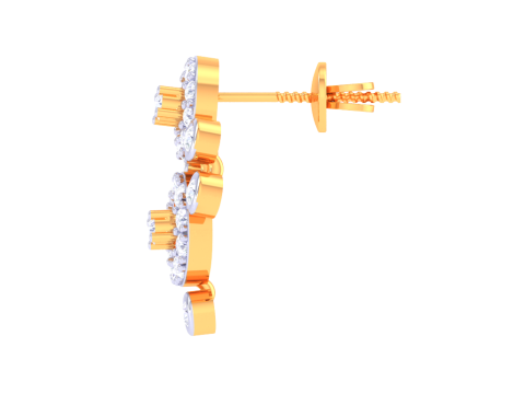 Printable 3D Jewelry design of Earrings with diamonds 3D Modell
