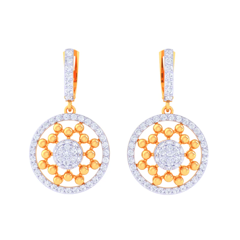 Printable 3D Jewelry design of Earrings with diamonds 3D Model .c4d .max .obj .3ds .fbx .stl .blend