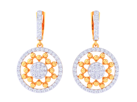 Printable 3D Jewelry design of Earrings with diamonds Model 3D