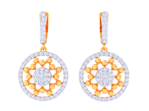 Printable 3D Jewelry design of Earrings with diamonds 3D Model