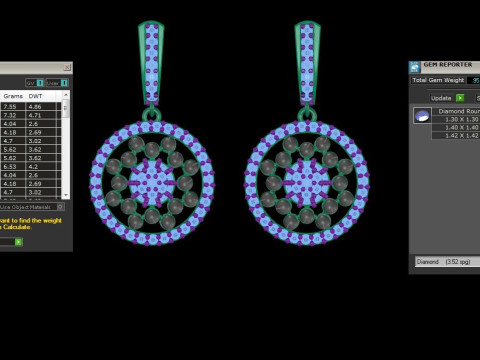 Printable 3D Jewelry design of Earrings with diamonds 3D 모델