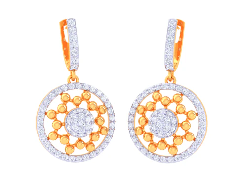 Printable 3D Jewelry design of Earrings with diamonds 3D Model