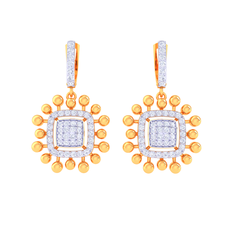 Printable 3D Jewelry design of Earrings with diamonds 3D मॉडल .c4d .max .obj .3ds .fbx .stl .blend