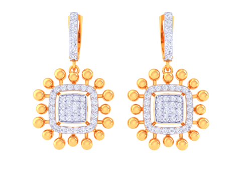 Printable 3D Jewelry design of Earrings with diamonds 3D Model