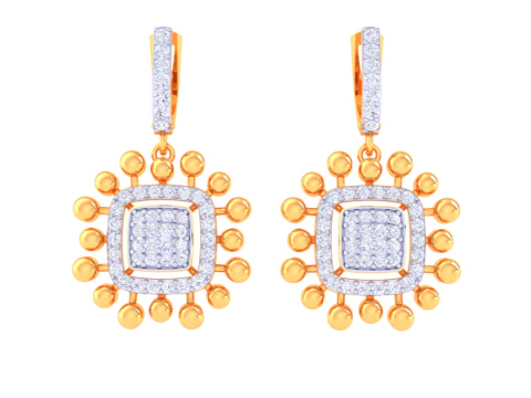 Printable 3D Jewelry design of Earrings with diamonds 3D Model