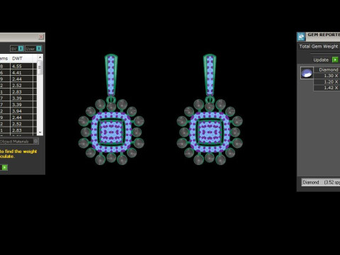 Printable 3D Jewelry design of Earrings with diamonds 3D मॉडल