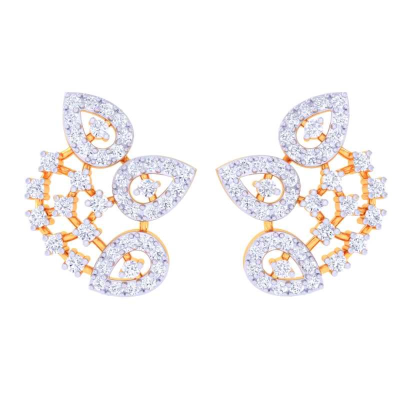 Printable 3D Jewelry design of Earrings with diamonds 3D 모델 .c4d .max .obj .3ds .fbx .stl .blend