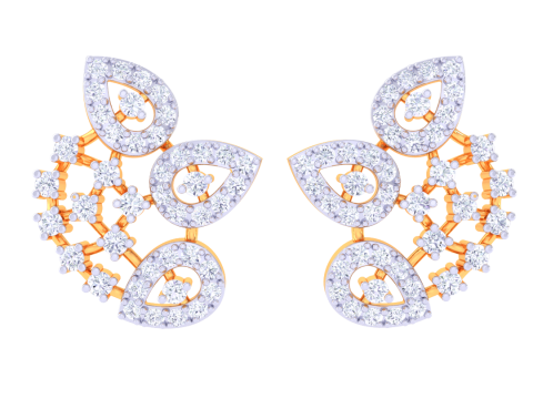 Printable 3D Jewelry design of Earrings with diamonds 3D Model