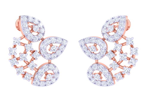 Printable 3D Jewelry design of Earrings with diamonds 3D 모델