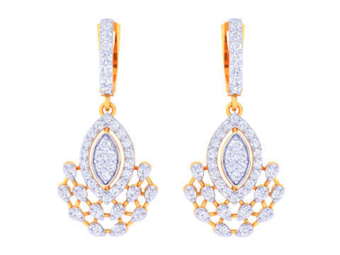 Printable 3D Jewelry design of Earrings with diamonds Modèle 3D