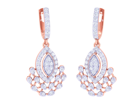 Printable 3D Jewelry design of Earrings with diamonds Modèle 3D